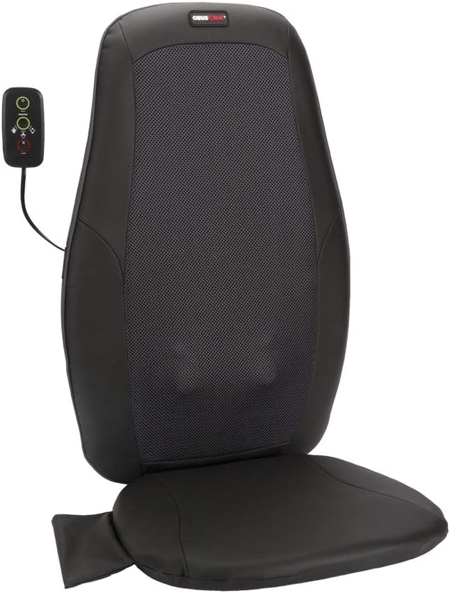 ObusForme Deep Kneading Shiatsu Back Massager with Heat | 3 Massage Zones - Upper, Lower or Full Back | Massage Cushion for Use with Chair