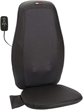 ObusForme Deep Kneading Shiatsu Back Massager with Heat | 3 Massage Zones - Upper, Lower or Full Back | Massage Cushion for Use with Chair