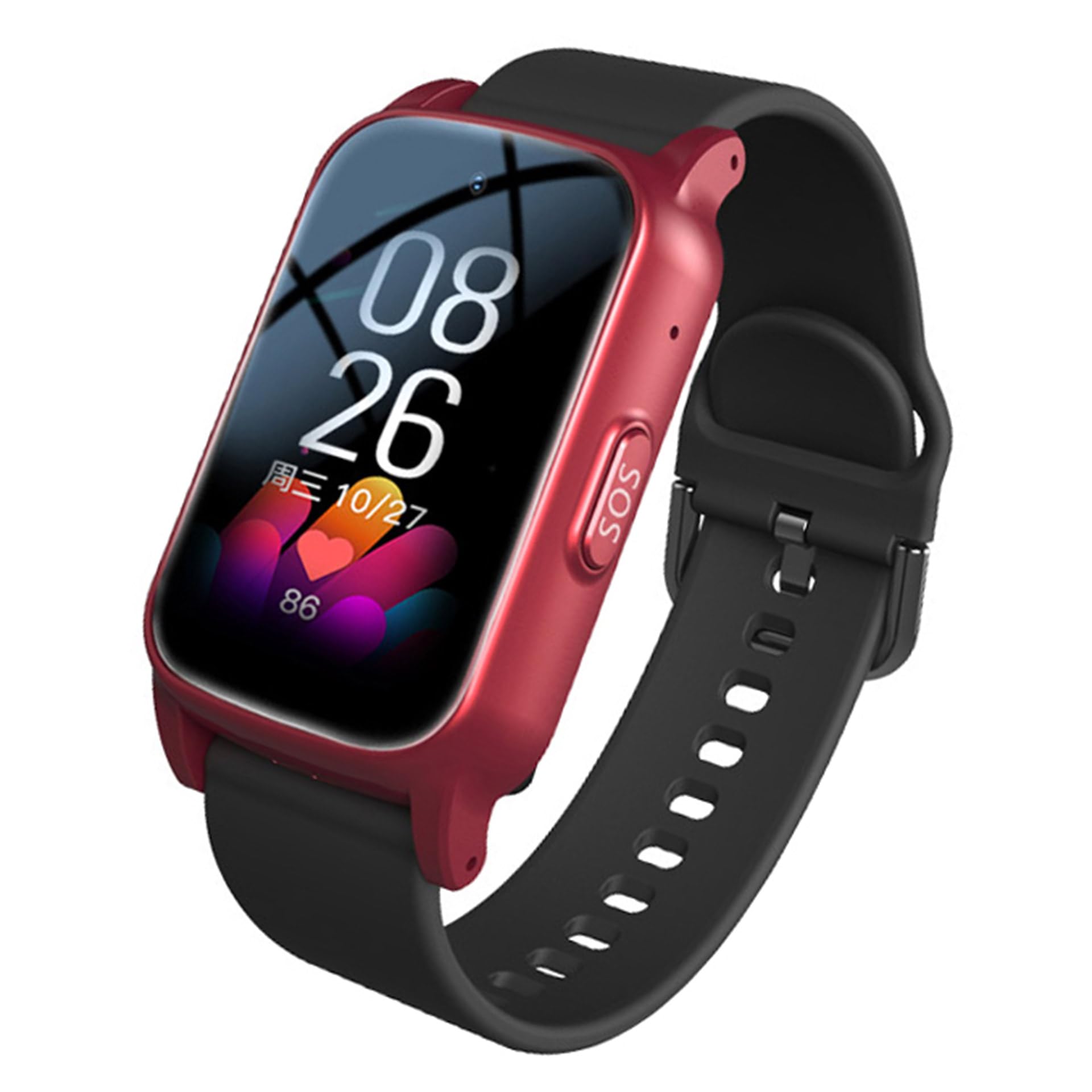 Weyot Red Fall Detection Smart Watch For Elderly, Fall Alert Devices For Elderly With Sos Emergency Button, Hd Voice Call & Waterproof, For Dementia Alzheimer's,