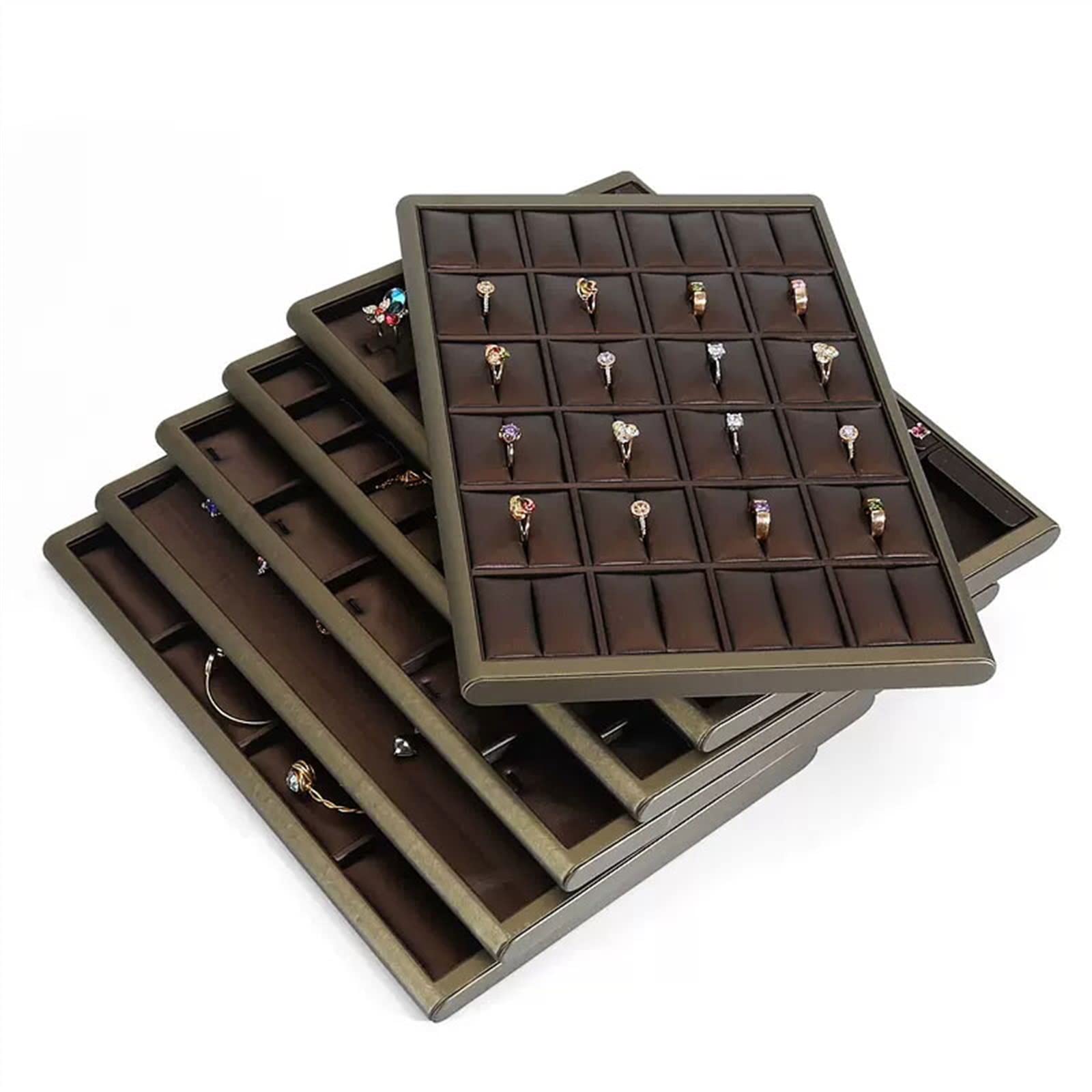Schmuckaufbewahrung Schmuck-Display-Tablett, stapelbarer Organizer | Schmuck-Aufbewahrungstablett, Vitrine, Organizer