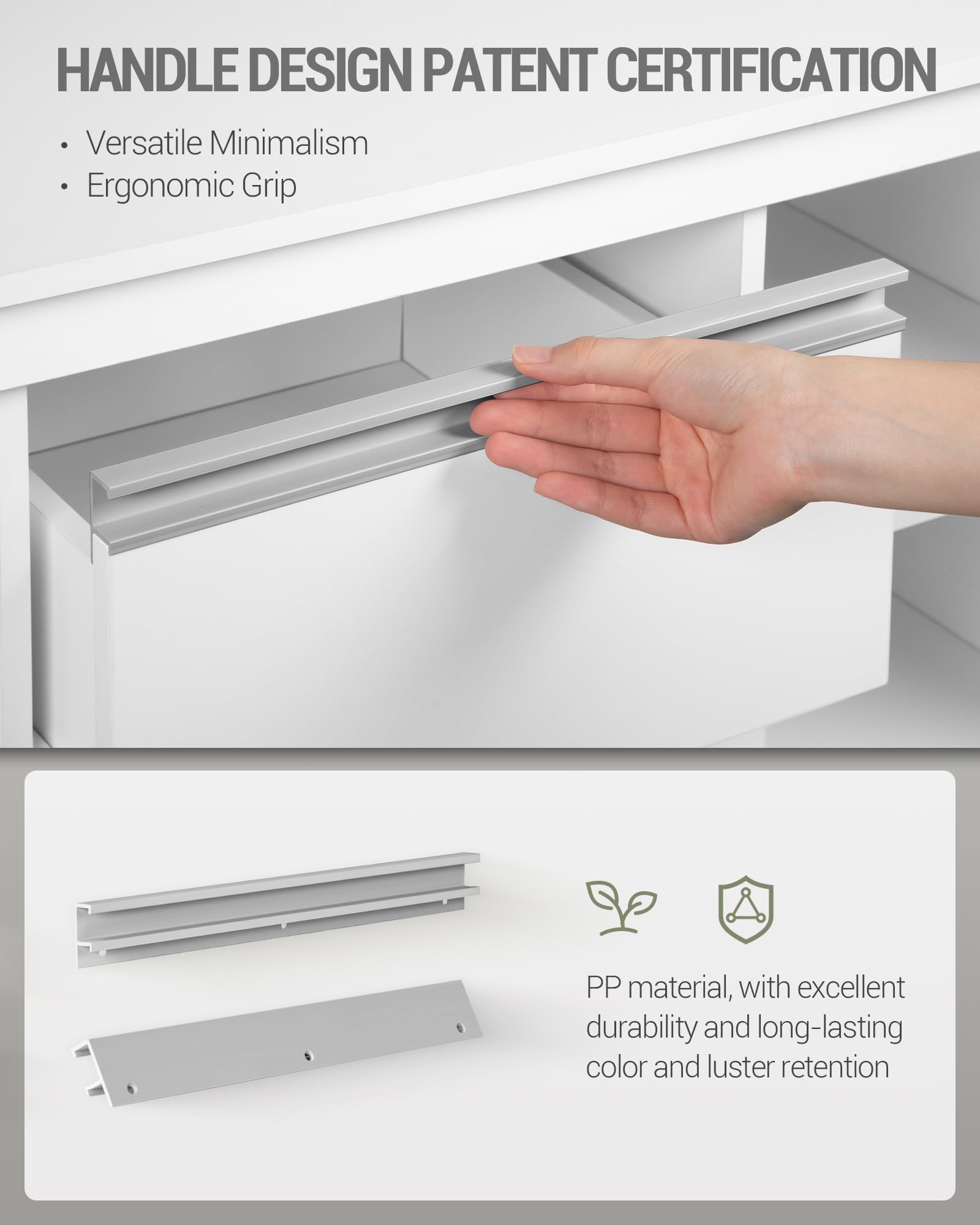 Hzuaneri Couchtisch Weiß-Silber 100x50cm - Mit 2 Schubladen & 4 Fächern