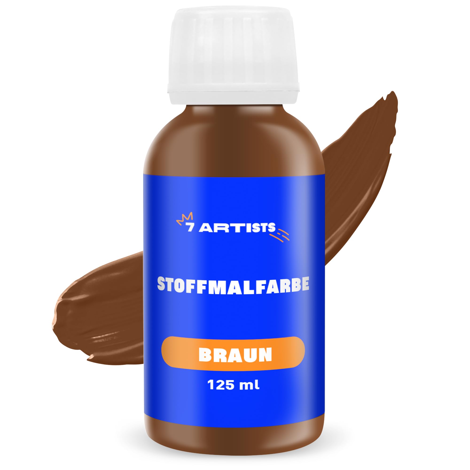 7 Artists Textilfarbe Braun 125 ml – Stoffmalfarben Waschfest für Kleidung, Sneaker & Leder | Permanent Textilfarbe Waschmaschinenfest