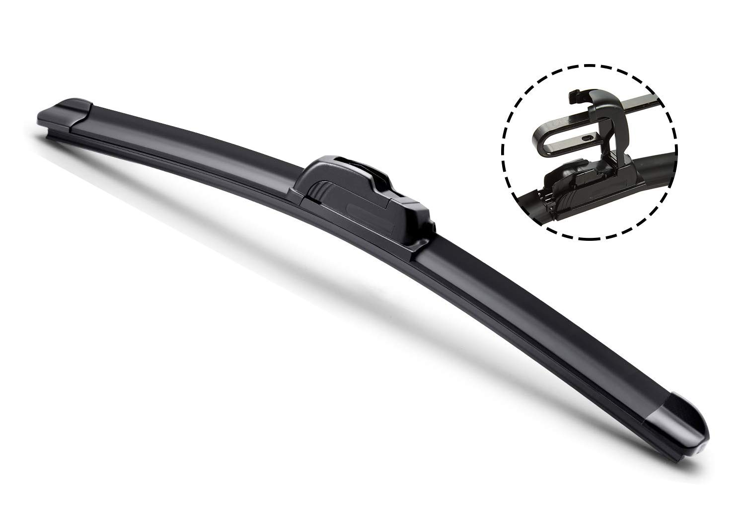 ICBEAMER 15" (381mm) OEM Quality Premium Rear U or J Hook Bracketness Automotive Windshield Wiper Blade for Original Equipment Replacement, Superior Visibility, Durable Rubber, Easy Installation