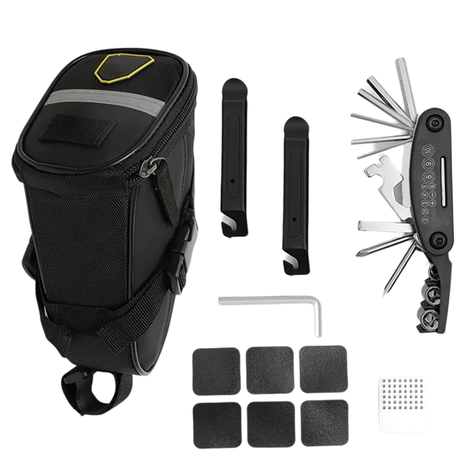 Ywluuoo Set 3 Bikes Tire Repairs Set Bicycles Multifunctional Puncture Tool Set Portable Wrenches Cycling Repairs Tool Bikes Tire With Storage Bag