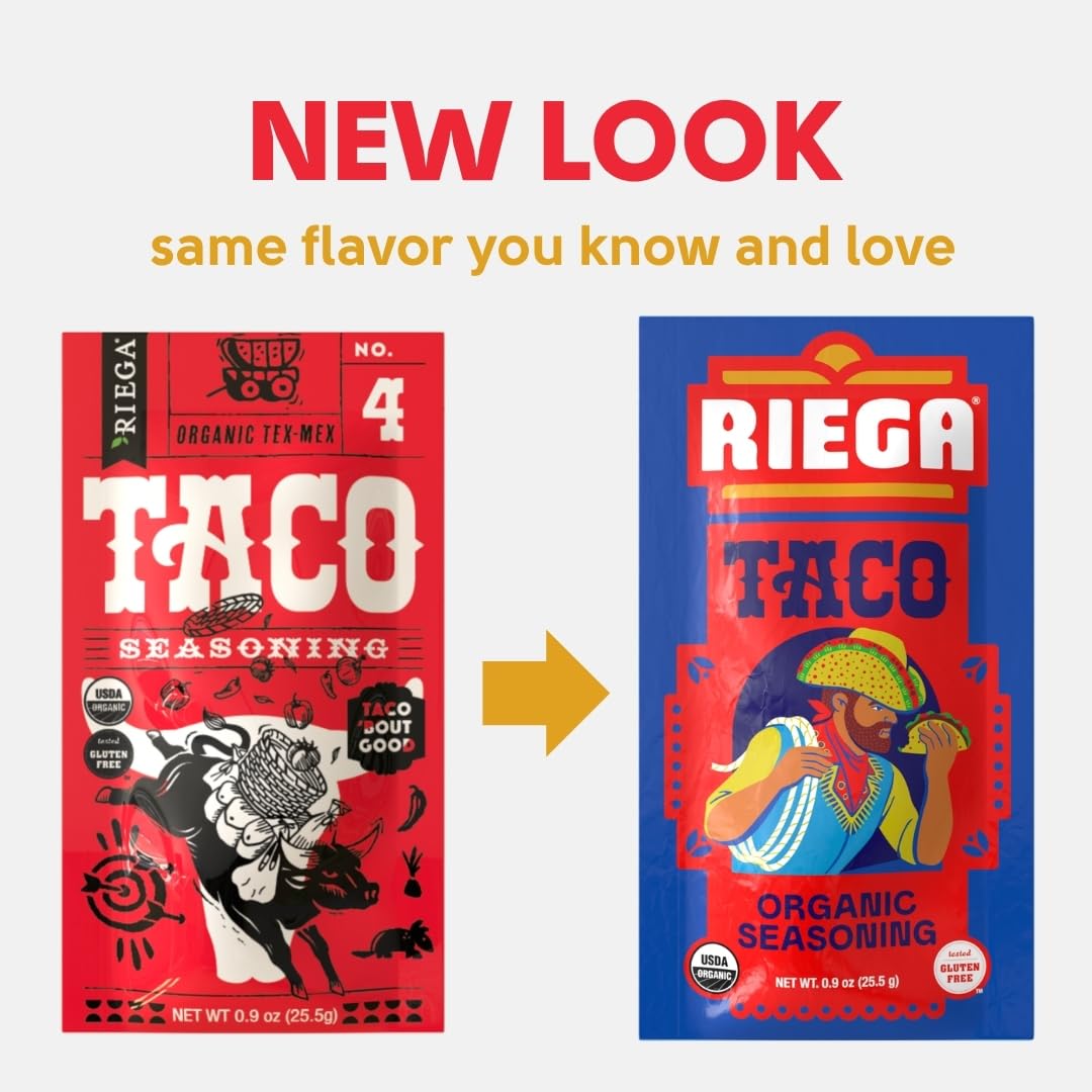 Riega Organic Taco Seasoning, Perfect Tex Mex Spice Mix for Taco Tuesday and Chili 0.9 Ounce (Pack of 8) thumbnail 3