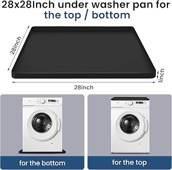 28x28 Large Thickened Silicone Washing Machine Drain Pan [Energy Class A++]