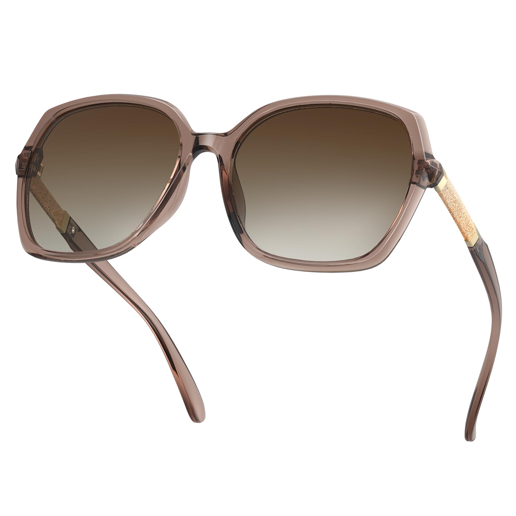 KALIYADI Classic Polarized Sunglasses for Women Trendy Square Ladies Sun Glasses Shades Sparkling Frame UV400 Protection