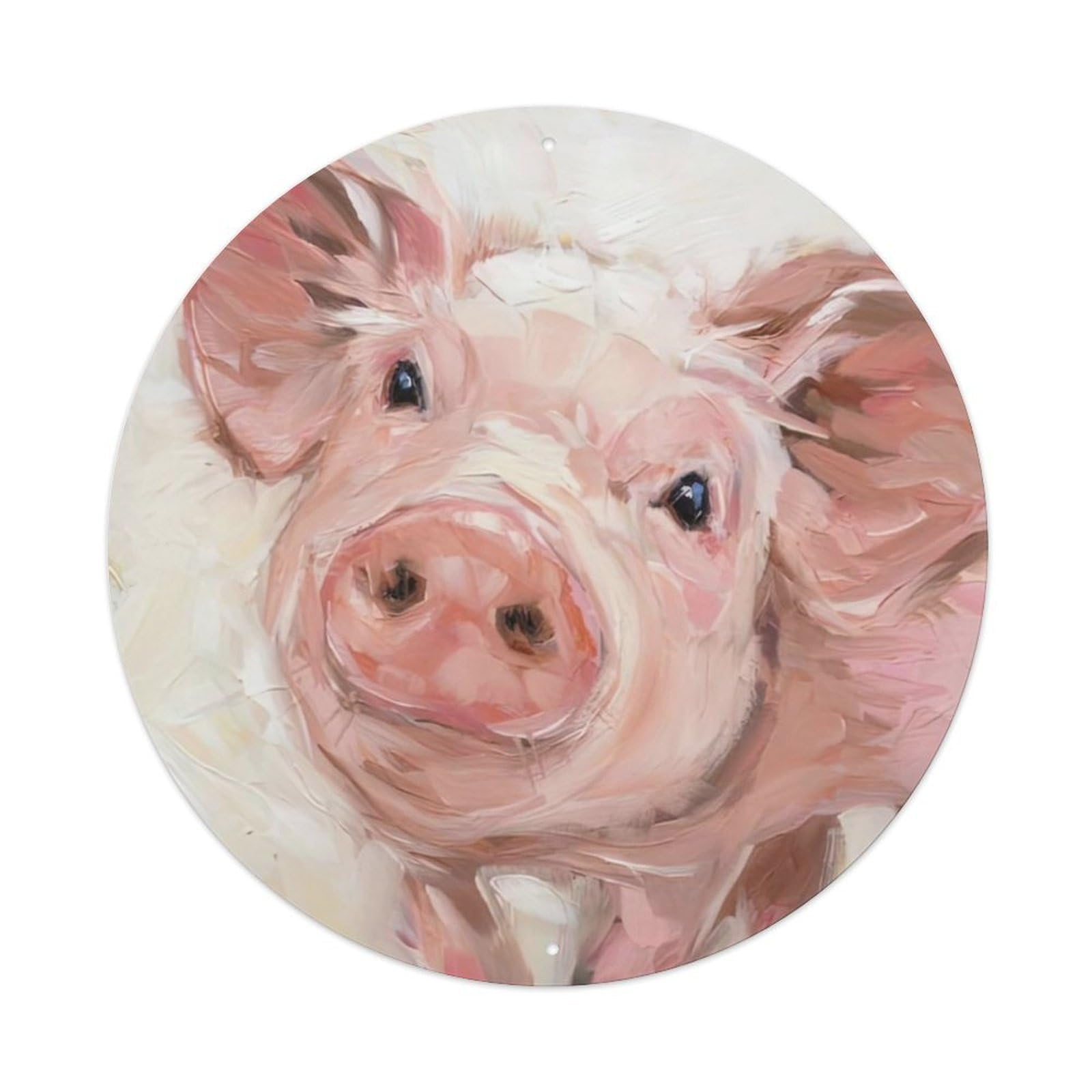 Animal Artwork Cute Little Pig Vintage Metal Tin Sign Plaque Wall Decor for Cafe, Club Bar, Office, Garden Metal Poster 8x8Inch