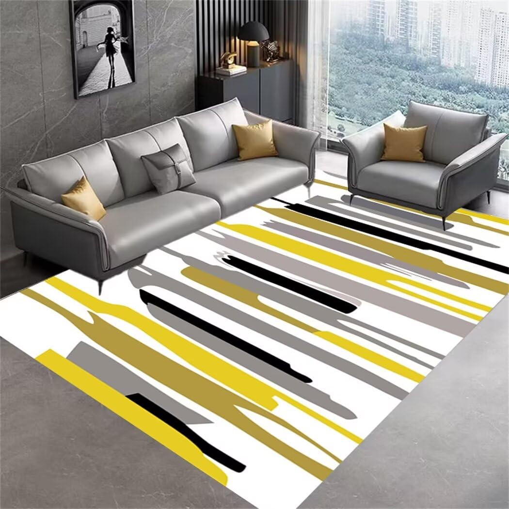 Tapis prière enfant et bureau géométrique jaune pour chambre garçon
