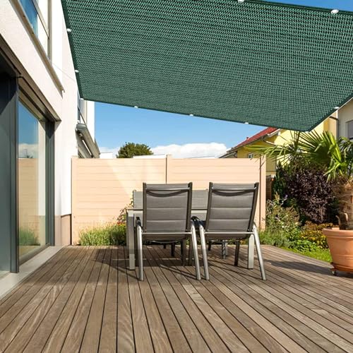 Voile d'ombrage rectangulaire 2,2x4,5m en HDPE vert foncé