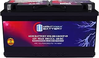 Mighty Max Battery MM-H8 Start and Stop Car BCI Group 49 12V 95Ah, 160RC, 900 CCA Rechargeable AGM Car Battery