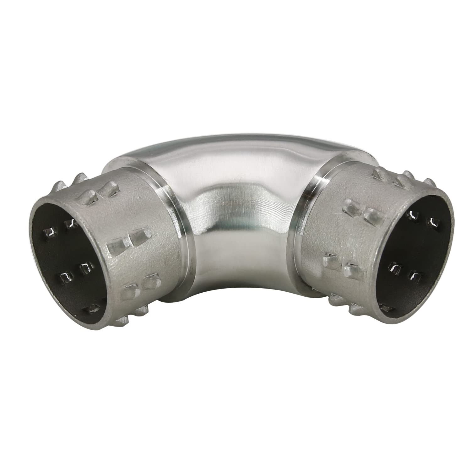 Top Hardware Stainless Steel 316 Railing Connector Flush Joiner Elbow Connector for 2'' OD 16 Gauge Pipe Tubing (For 2''OD Tube (90° Round Angle), Brush Finish)