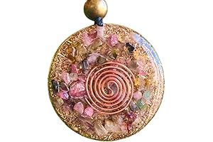 Orgone Pocket Orgonite - Protection Mala, Black Tourmaline Healing Crystals, SBB Coil Energy