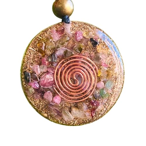 Orgone Necklace Original- Black Tourmaline Healing Crystals Stone Energy Protection - SBB Coil Orgonite Pendant Chakra Fluorite Amulet Yoga