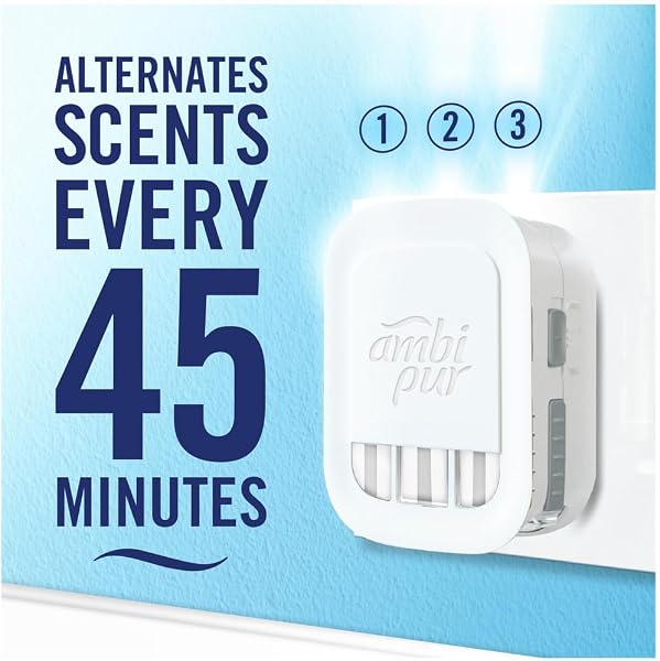 Febreze 3 Volution Air Freshener Plug In Refill 20 ML Cotton Fresh, 3 Alternating Scents To Clean Away Odours 7 x 20 ml - 2
