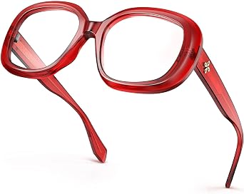 VISOONE Oversized Round Computer TR90 Blue Light Blocking Glasses for Women Men Lavinia