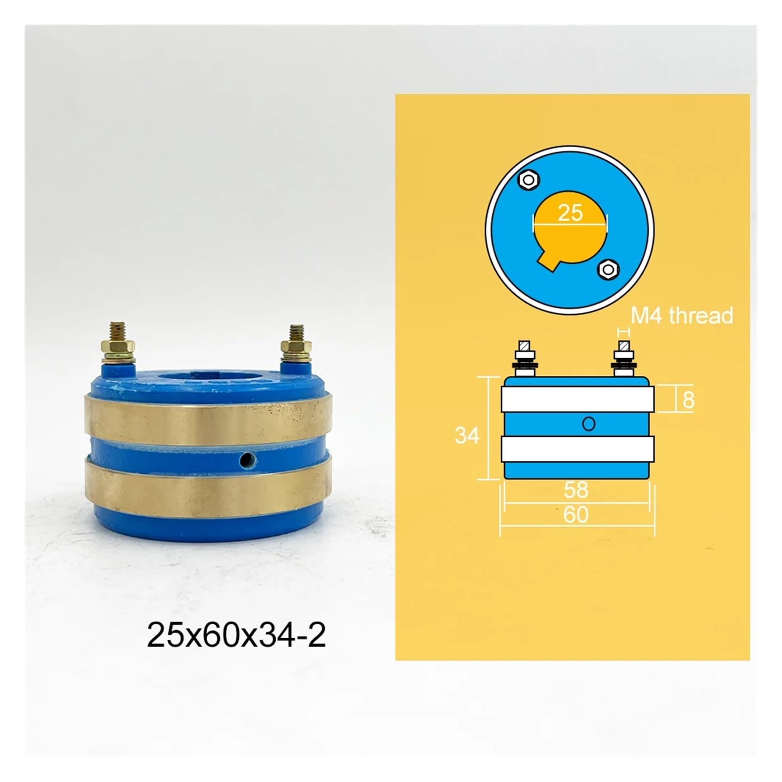 Junta rotativa del generador de Anillo Deslizante de 2 vías de 50mm de diámetro Exterior Tipo Cepillo de carbón Tipo Almohada Actual maquinaria de Embalaje Junta rotativa(25x60x34-2)