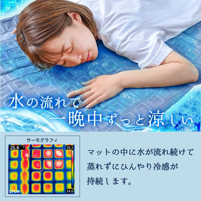 Amazon | THANKO ひんやり水流快眠マット2 MBLTFLSWH (ブルー  