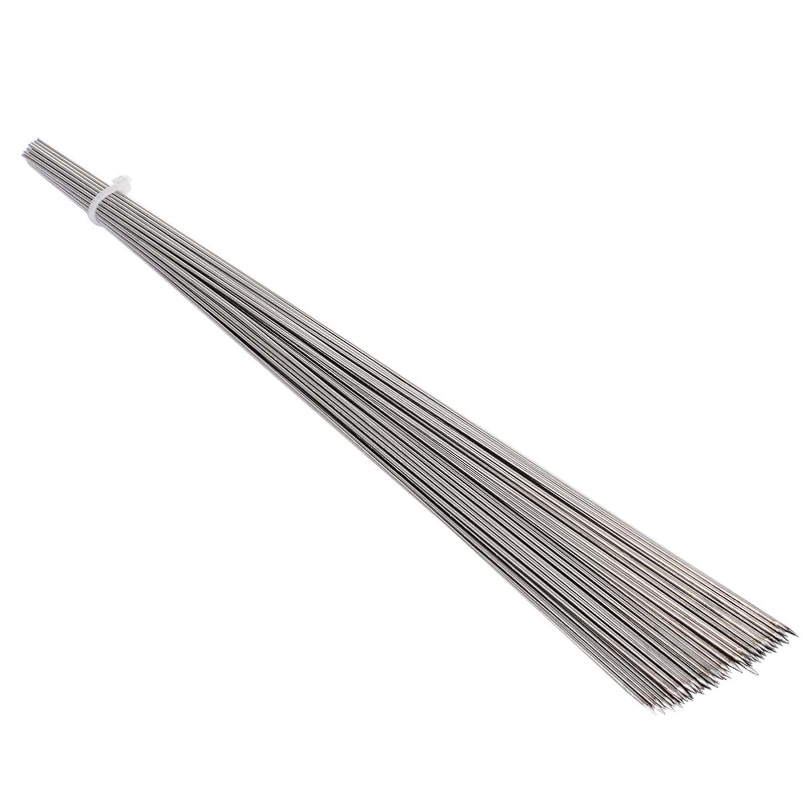 vfdaSWQQ BBQ stick, Kebab Skewers, 50 Pcs Stainless Steel Barbecue Sticks Skewer BBQ Meat String Kabob Needle 35cm Compatible