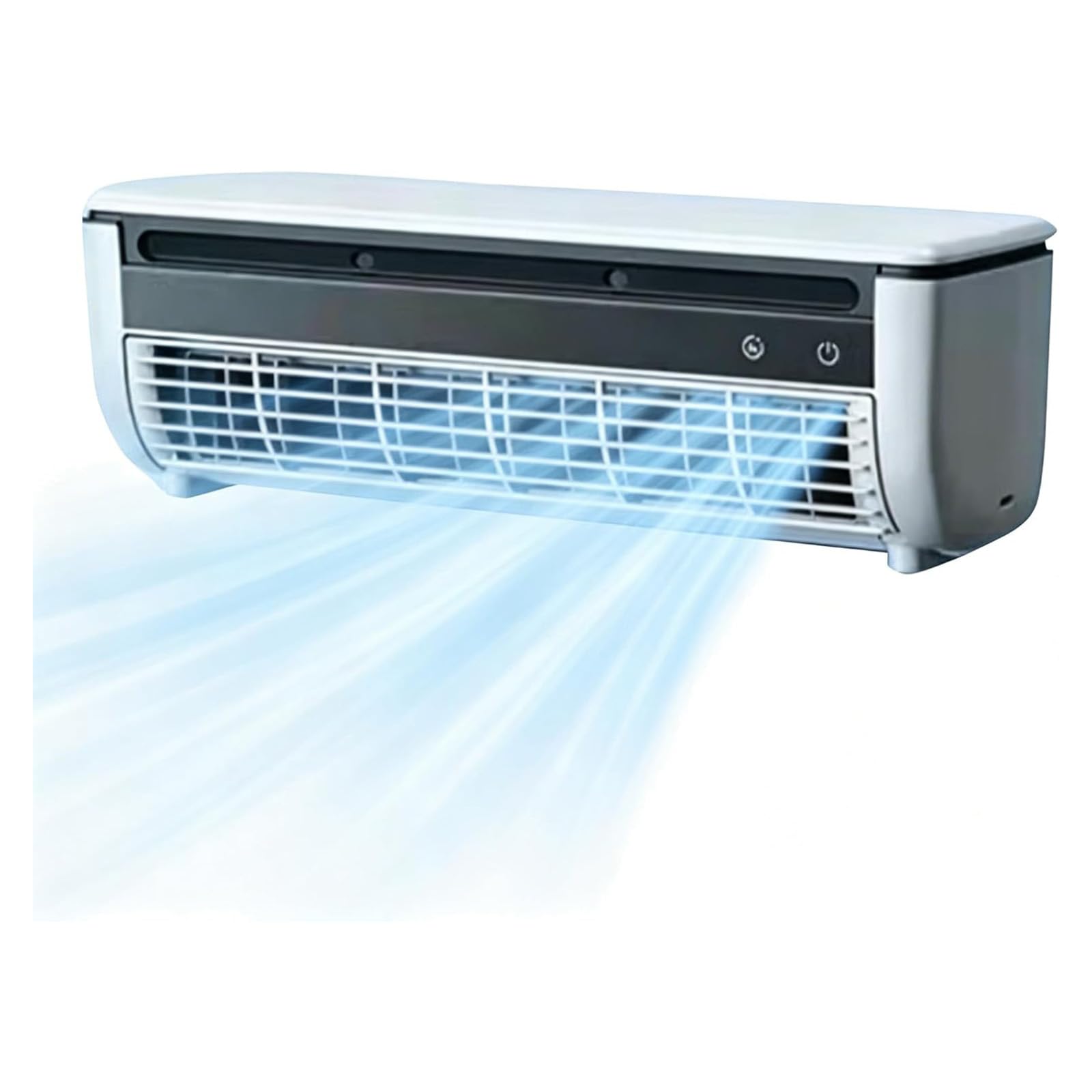 Ohne Bohren Wandklimagerät Ventilator, Kabelloser Wandluftkühler für Zuhause mit 3 Geschwindigkeiten, Mini Klimaanlage mit Fernbedienung, Schnell Kühlung Kaltluftventilator für Schlafzimmer, Zuhause