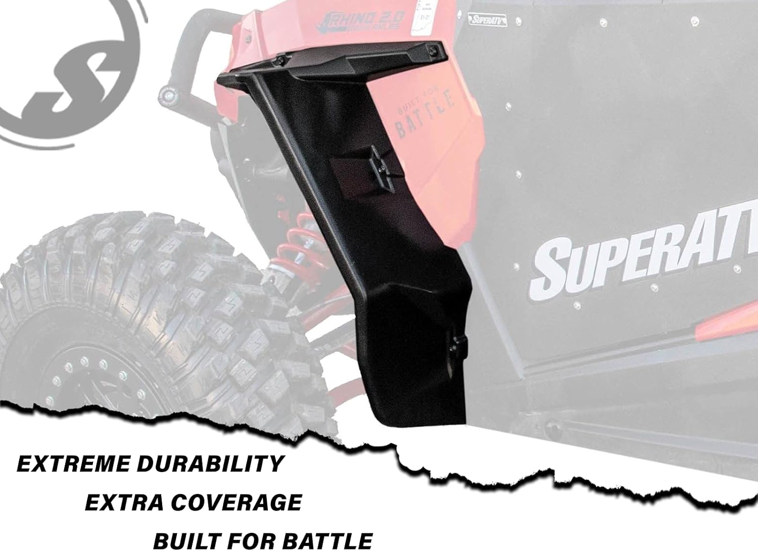 SuperATV Fender Flares Mud Guards for 2014-2023 Polaris RZR XP 1000 / XP 4 1000 | Extreme Durability | Additional 8.5” of Protection | Front and Rear