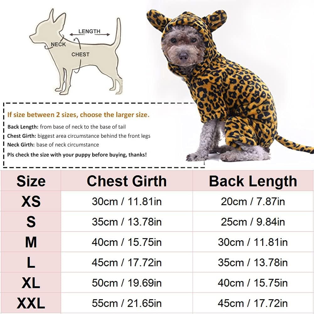 Leopard Animal Dog Costume X-Small Dress Up Puppy Outfit Funny Cute Pet Suit Big Cat Cloak Clothes Scary Fun Novelty Gift - Image 3