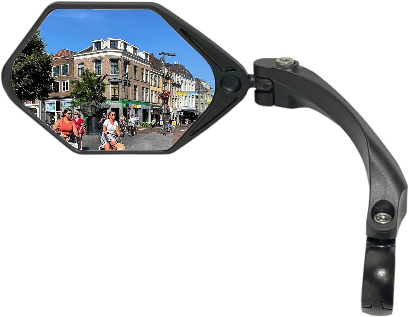 Hafny NEW Handlebar E-Bike Mirror, Large Surface Mirror, HD Automotive Grade Glass, Safe Blast-Resistance Cycling, (HF-M904-FR01B) (Silver Glass Left)
