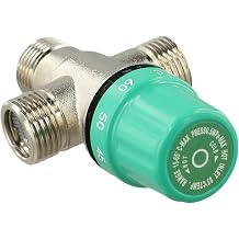 Thermostat-Mischventil aus Kupfer 3-Wege-Temperaturregelung 20 65  C mit Filter und Wasserstopp f r Warm- und Kaltwasserregulierung 1/2-Zoll-Schnittstelle B