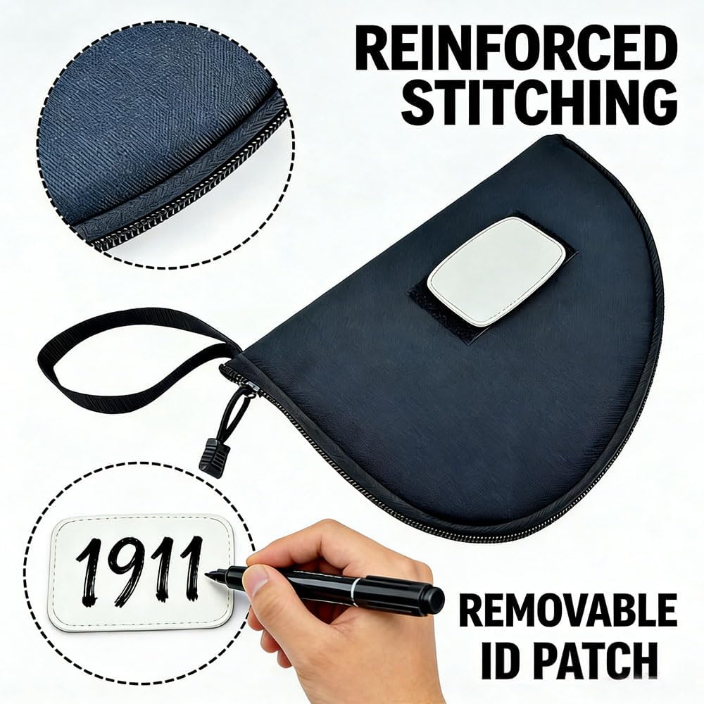 3-Pack Soft Pistol Cases Tactical Handgun Case Pistol Sleeve Gun Pouch with 3 ID Patches for Shooting Hunting Range Storage - Image 5