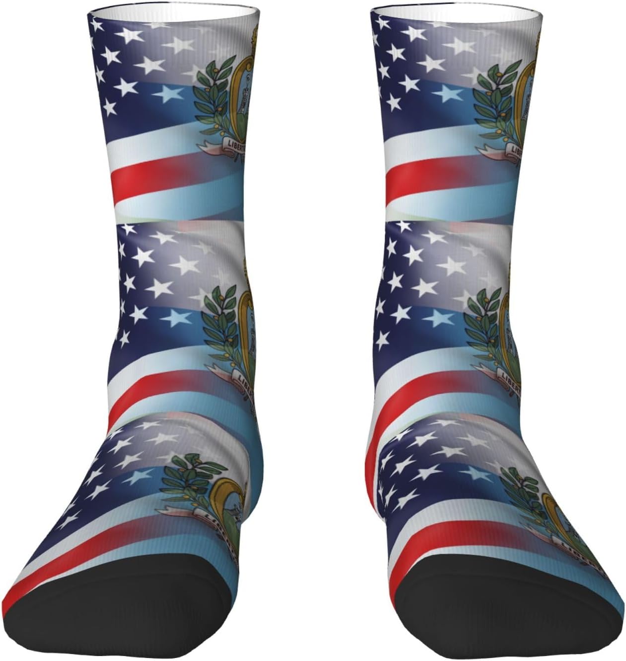 American And San Marino Flag Men'S Crew Work Cushion Socks Breathable Casual Sport Running Socks