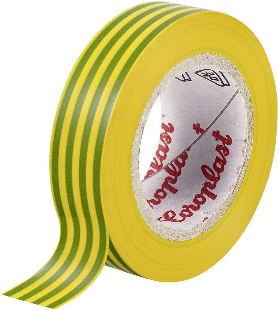 Coroplast 302 302-25-19GN/YE Insulation Tape Green, Yellow (L x W) 25 m x 19 mm Pack of 1, Green,Yellow