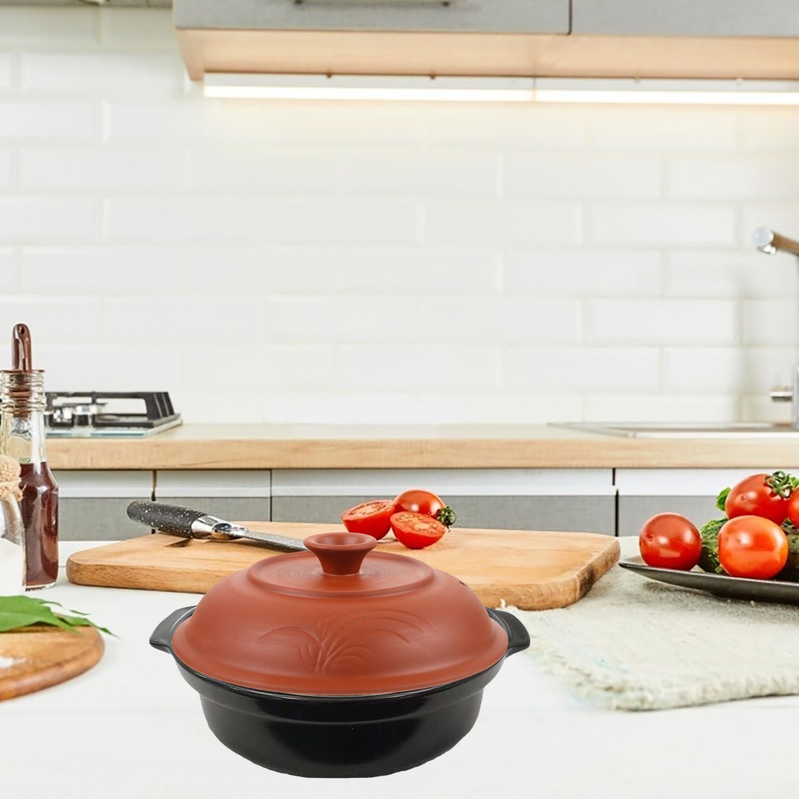 Coperchio Per Pentola Da Stufato in Ceramica Per Casseruola in Terracotta Con Foro Di Sfiato, Accessorio Per Pentole Domestiche Da Cucina, Riutilizzabile e Facile Da Pulire