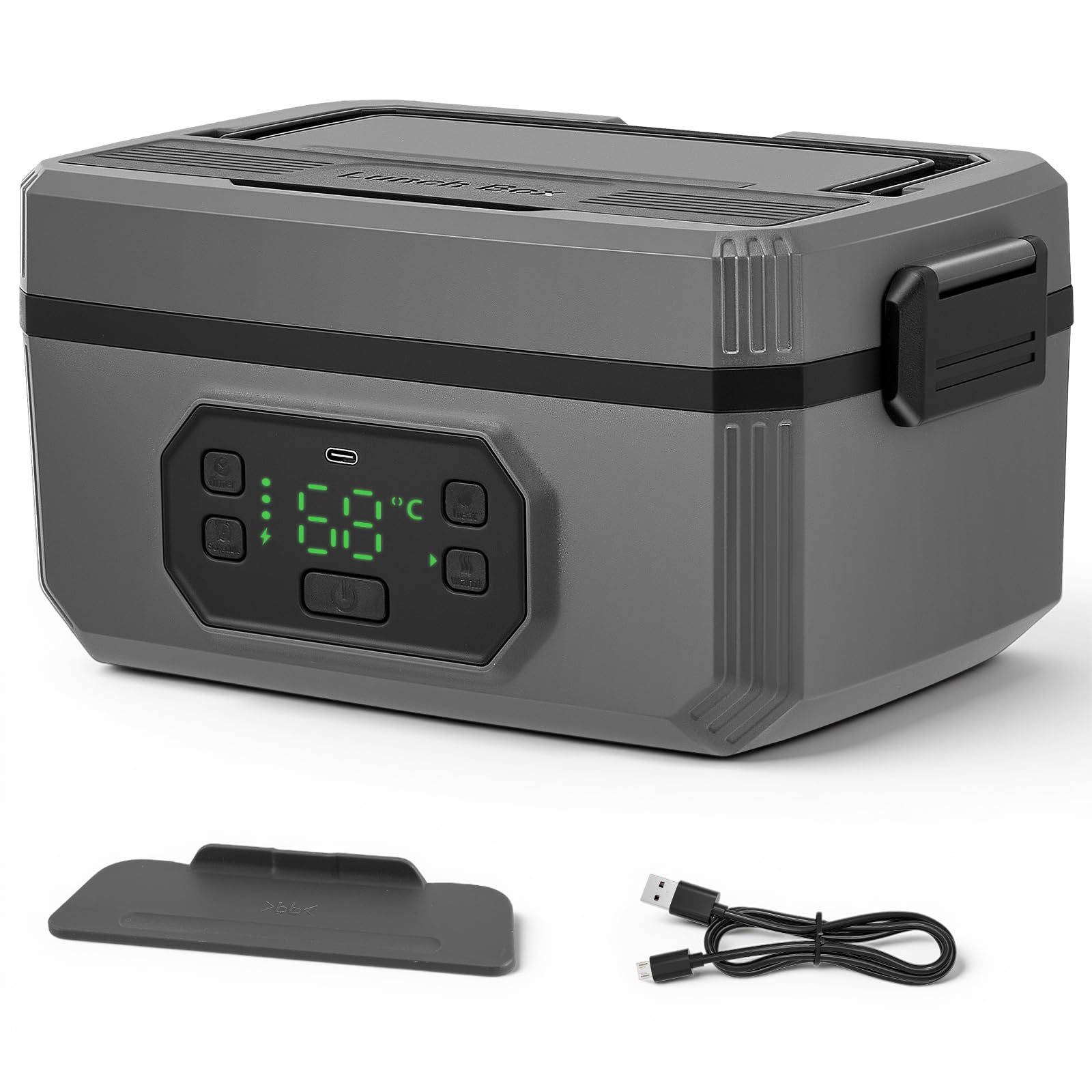 Lunch Box elettrico, riscaldato per uomini e donne, isolato e auto-riscaldante,Scatola per il pranzo elettrica senza fili per adulti,Scaldavivande Elettrico Portatile,