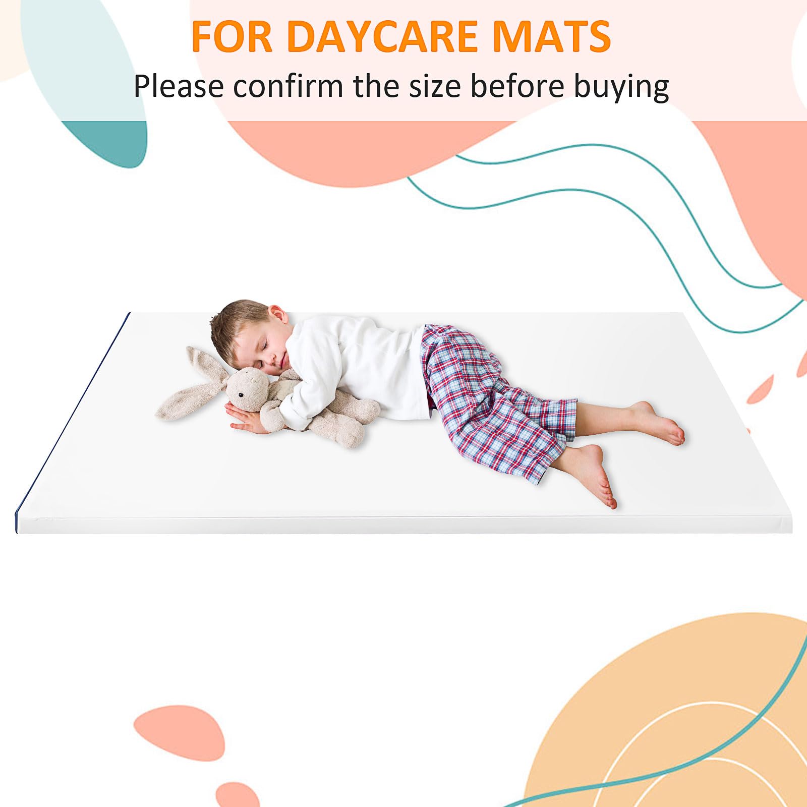 10 Pcs Daycare Nap Mat Sheet, 130 x 60 cm Standard Size Day Care Cot Sheets, Soft Breathable Daycare Rest Mat Cover Fitted for Boy Girl Classroom Nursery Kindergarten Kid Sleeping, White - Image 4