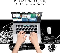 Vista 150 de MIBITRI Juego de alfombrillas para mouse y teclado, alfombrilla de mouse extendida para juegos + soporte ergonómico para reposamuñecas para teclado