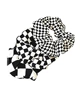 Vista 13 de Checkered Plaid Scrunchies Black White Plaid Checkered Hair Scrunchies Checkerboard BW17 (B0)
