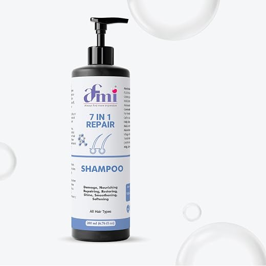 Afmi Shampoo, Anti Hair Fall, Frizz-Free, Boosts Hair Growth, Soothes Dry Scalp, All Hair Types, 200ml (7 in 1 Repair Sham...