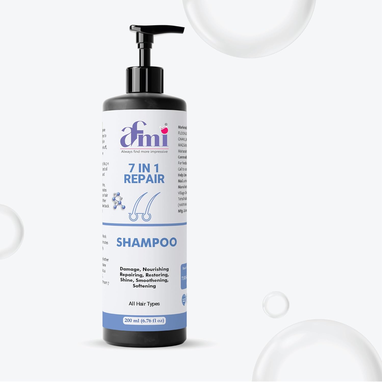 Afmi Shampoo, Anti Hair Fall, Frizz-Free, Boosts Hair Growth, Soothes Dry Scalp, All Hair Types, 200ml (7 in 1 Repair Sham... - Review, Price and Buying Guide