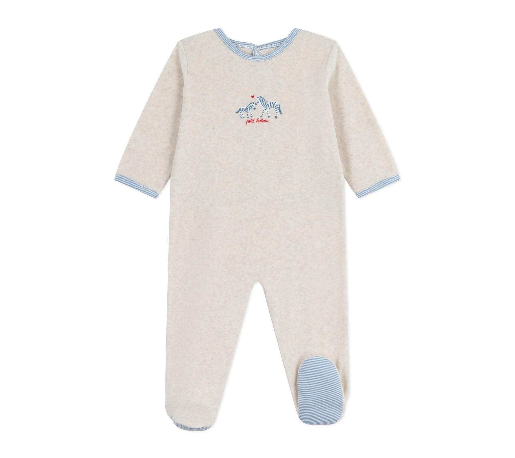 Pyjama Bébé en Velours Petit Bateau - Ouverture au Dos
