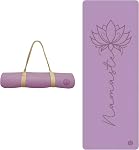 Épaisseur du tapis de yoga 4.5mm, Caoutchouc naturel et PU Tapis de yoga non glissades avec des femmes strap, tapis d'exercice pour le yoga, Pilates professionnels, entraînement à domicile, fitness Gym Mat, tapis de yoga Namaste