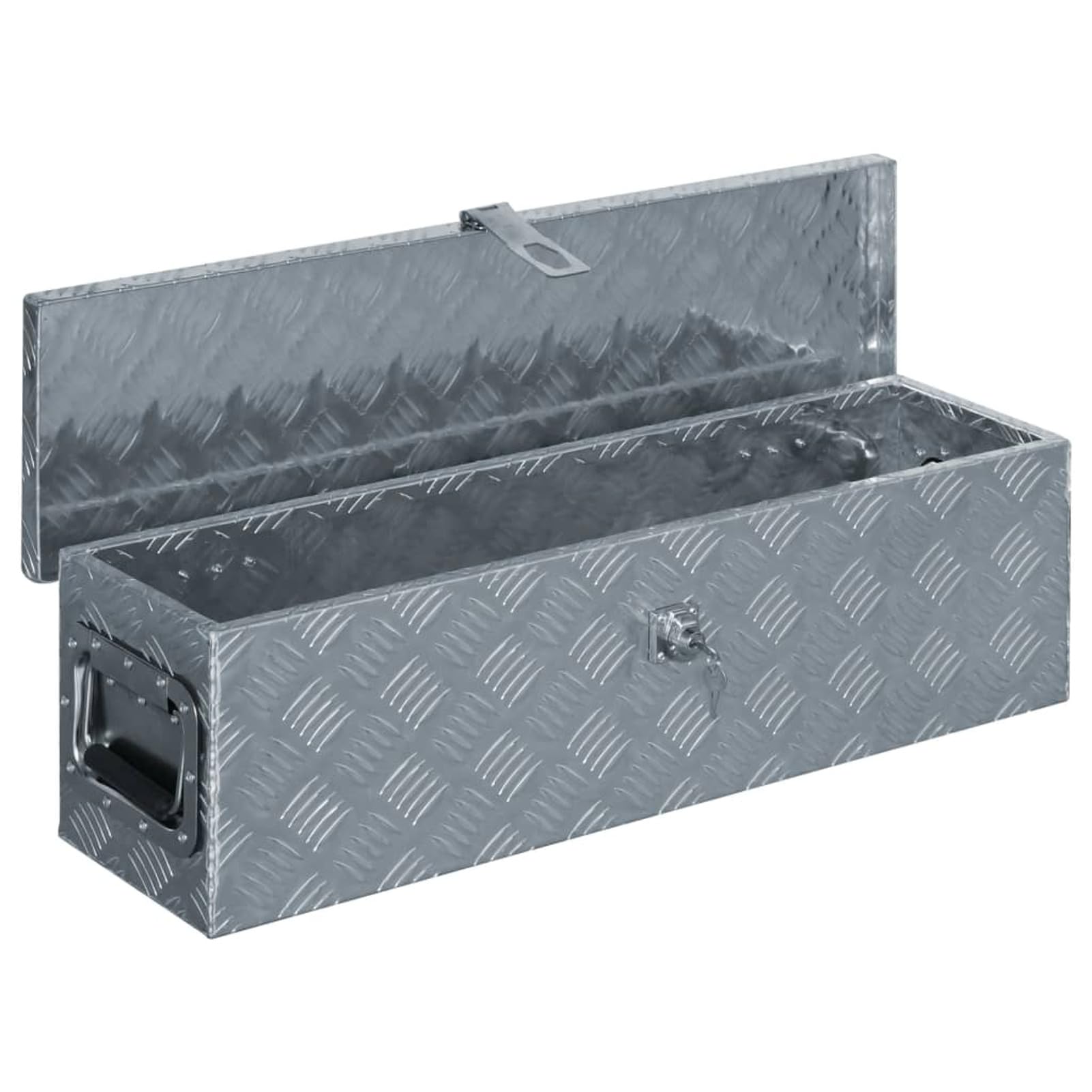 ShGaxin Aluminiowa skrzynka 80,5x22x22 cm srebrna, metalowa skrzynka narzędziowa, skrzynka narzędziowa, aluminiowa skrzynka 142937
