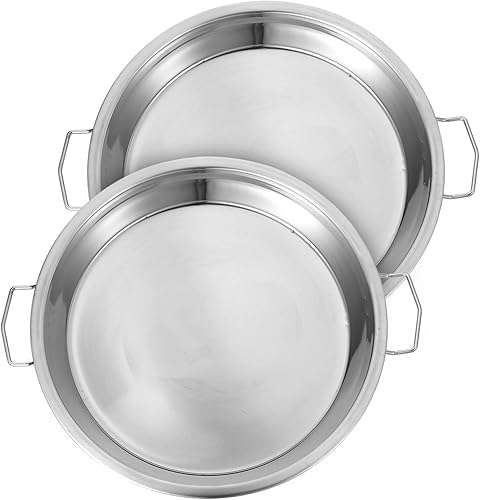Miniatura 5 de DOITOOL Plato de acero inoxidable para cocinar al vapor, plato de fideos fríos, bandeja de arroz al vapor, bandeja redonda para cocinar al vapor con