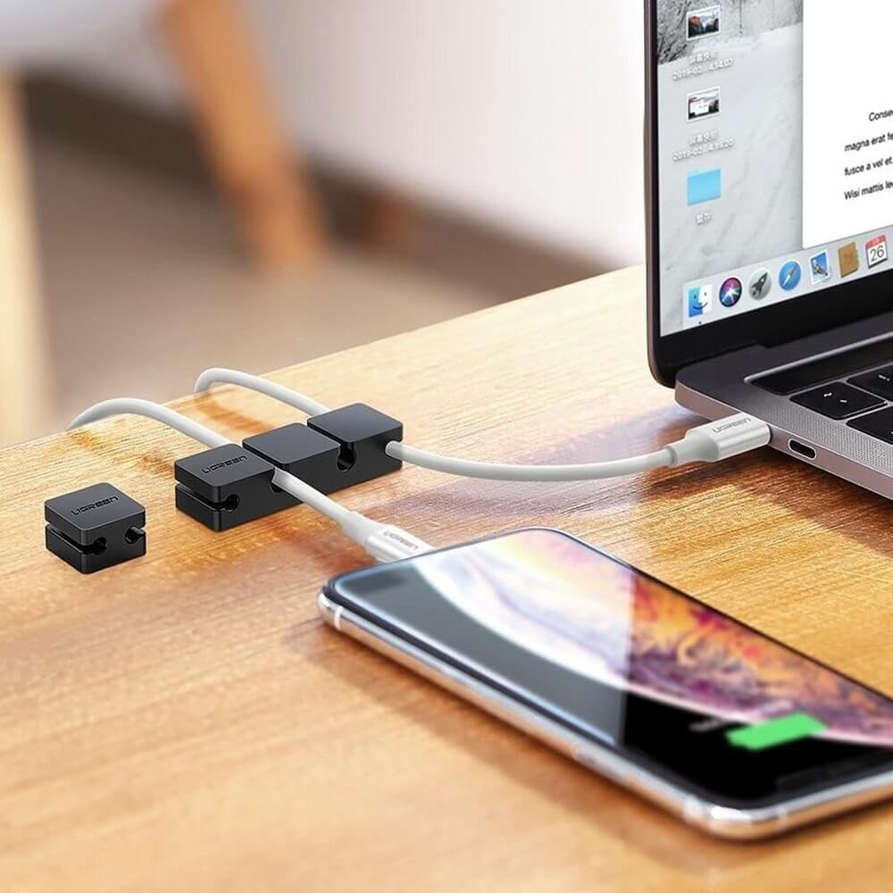 Clip per cavi da scrivania, confezione da 3 portacavi, organizer per cavi, gestione cavi, ordina cavi per cavi di ricarica USB | Leroy Merlin