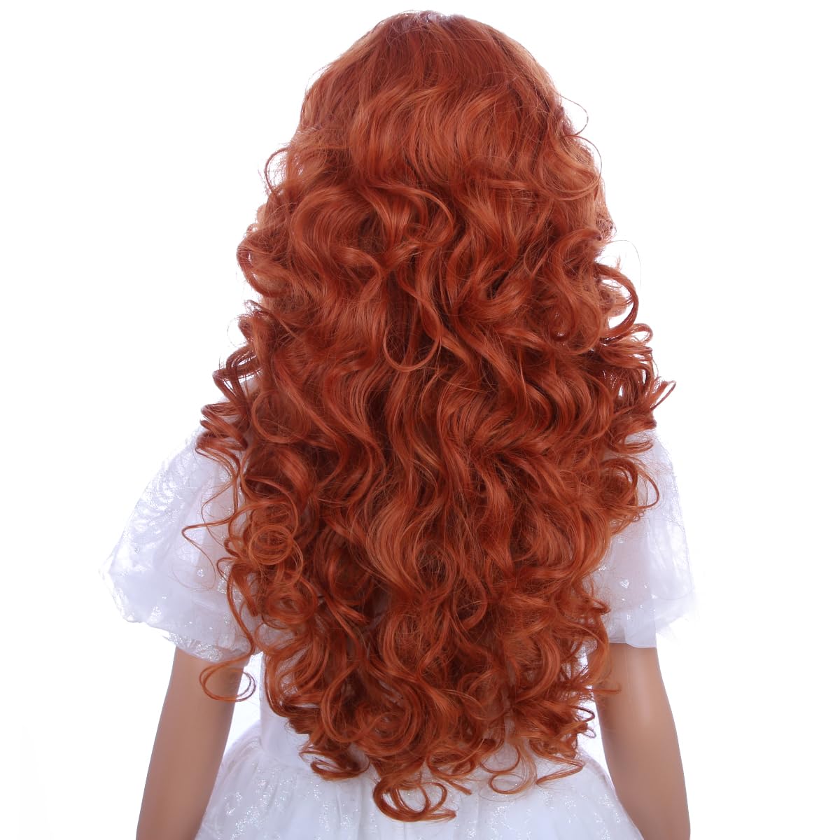 PATTNIUM Long Curly Kids Orange Wig Red Wig for Girls Costume Ginger Curly Synthetic Wig with Wig Cap