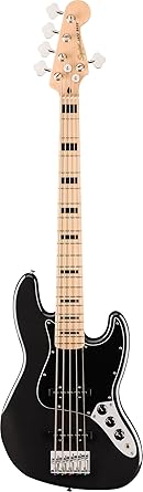 Affinity Series Active Jazz Bass V, Maple Fingerboard, Black Pickguard, Black Metallic