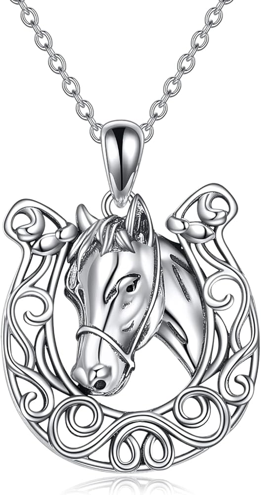 Amazon.com: YAFEINI Horseshoe Horse Necklace 925 Sterling Silver Amazon.com: YAFEINI Horseshoe Horse Necklace 925 Sterling Silver