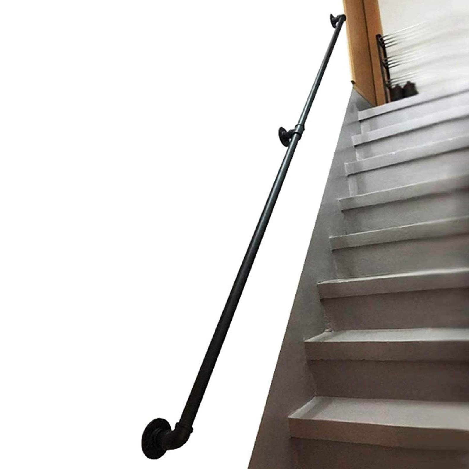 Rampe d'escalier haut de gamme en fer forgé - Main courante robuste de style industriel