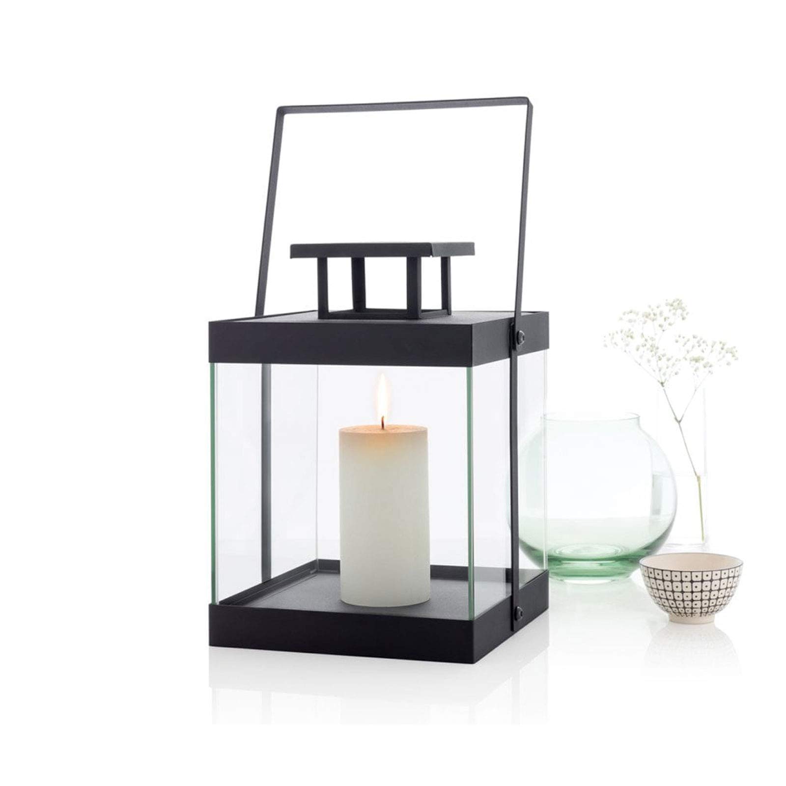 blomus -FINCA 63688 - Farol L de Metal con Recubrimiento en Polvo, diseño Exclusivo, Accesorio Moderno para el hogar, Ambiente Acogedor, Uso en Interiores (Alto x Ancho x Profundidad): 46 x 20,5 x 21