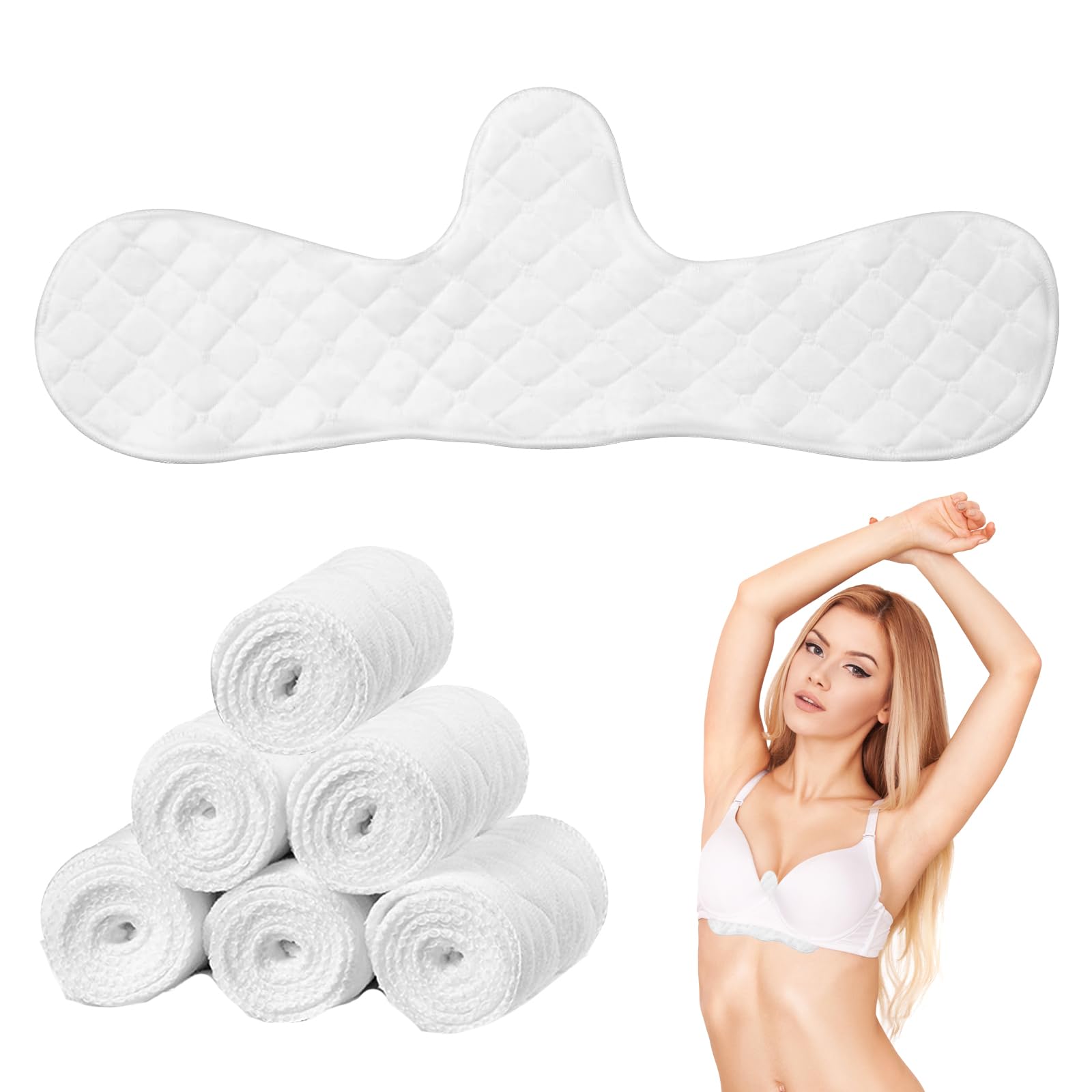 JazRvr 10 Stück Unterbrust Schwitzschutz - Baumwolle BH Einlagen In Weiß, Schwarz, Beige