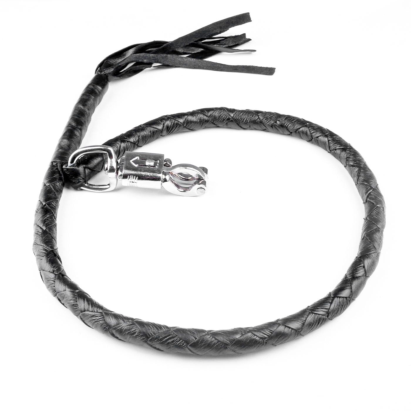 HADZAM Frustino in vera pelle per moto Get Back Whip 106,7 cm per manubrio con frange e chiusura a sgancio rapido